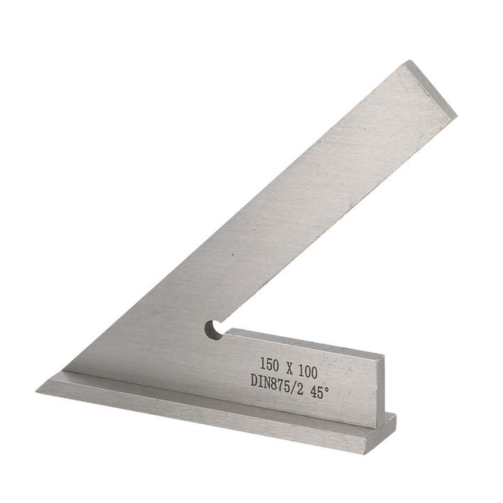 Equerre à chapeau mécanicien - angle 45°-lg150mmx100 - 1/25 DIN875 II