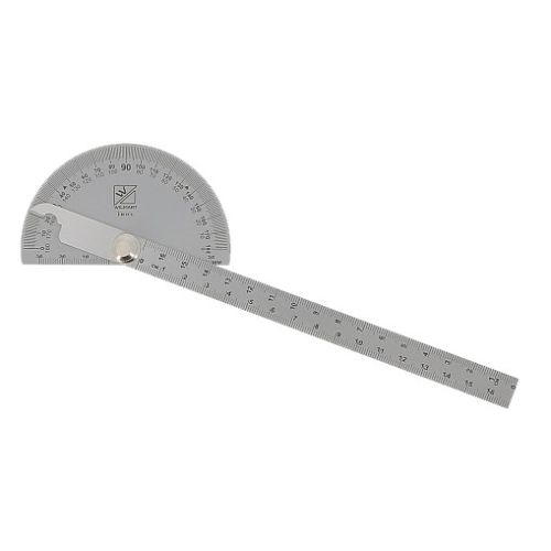 Rapporteur d\'angle inox- -secteur 90 - règle graduée 170mm