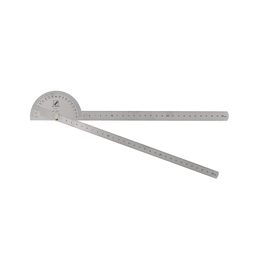 Rapporteur d\'angle inox -secteur 90 - double règle graduée 300mm