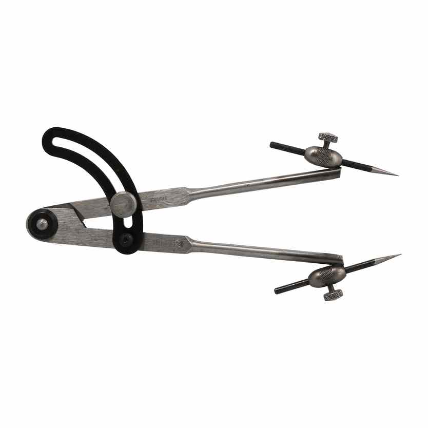 Compas à charnière acier 1/4 de cerle -lg 190mm- pointes rapportées