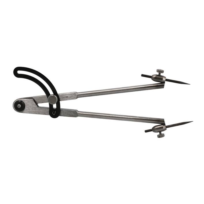 Compas à charnière acier 1/4 de cerle -lg 250mm - pointes rapportées