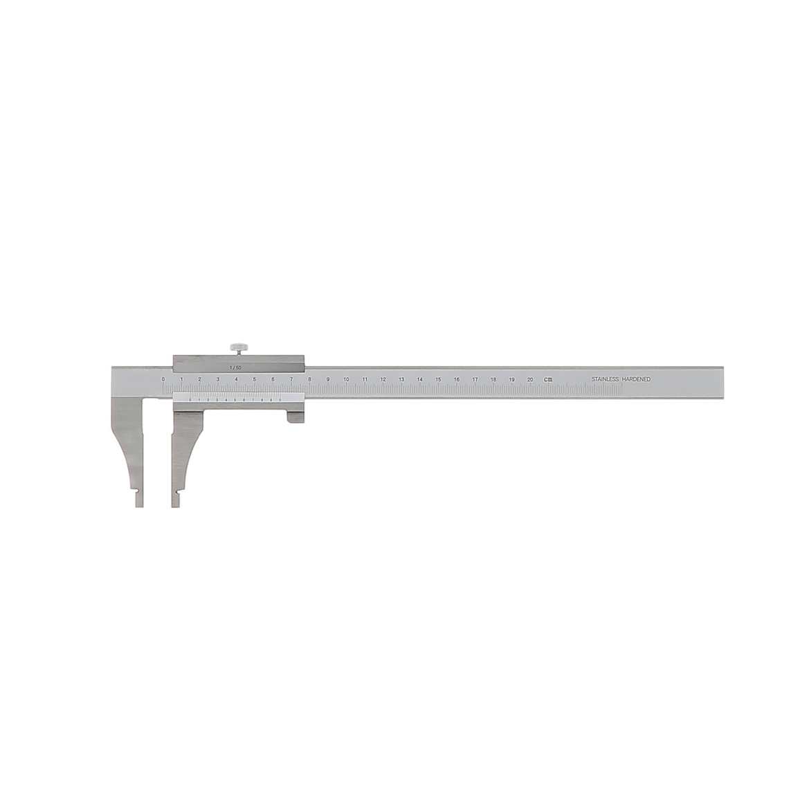 PAC inox 200 mm -1/50 inox - vernier monobloc - coffret -bec 60mm 
