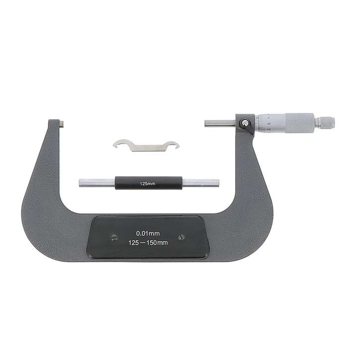 Micromètre extérieur 1/100 - cap 125-150-  touche carbure 8  mm