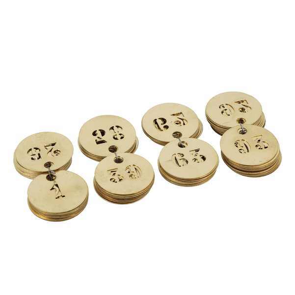 100 jetons diam.30mm LAITON de 1 à 100