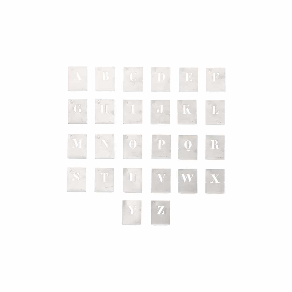 Alphabet à pocher - écriture capitale -hauteur 15mm