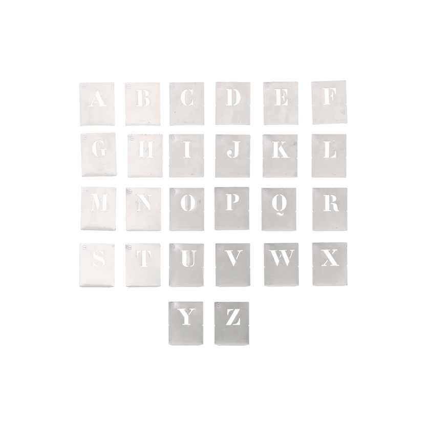 Alphabet à pocher - écriture capitale -hauteur 20mm