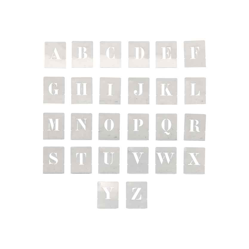 Alphabet à pocher - écriture capitale -hauteur 25mm