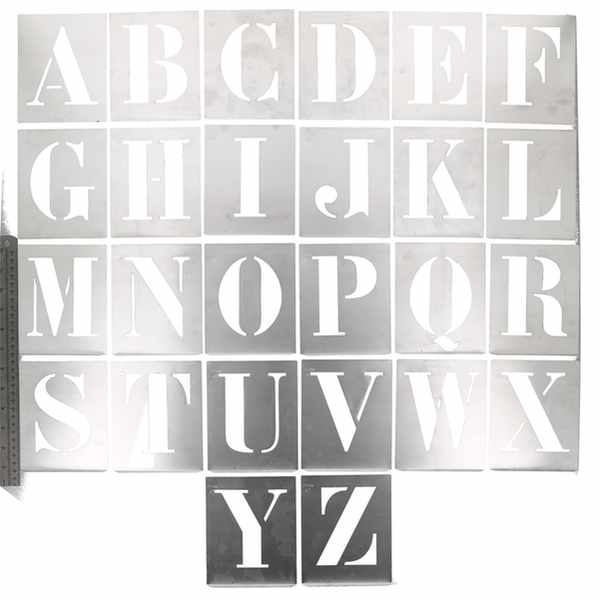 Alphabet à pocher - écriture capitale -hauteur 100mm