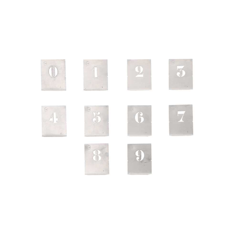 Chiffre à pocher - écriture capitale - hauteur 15mm