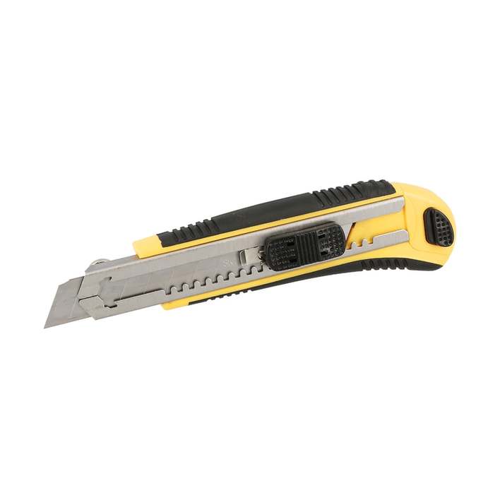 Cutter Bi-matière autolock - lame 18mm -avec chargeur de 8 lames 