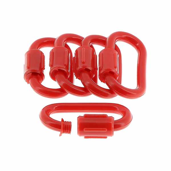 5 maillons rapides à vis -rouge diam 6.2 - Lg int.43mm