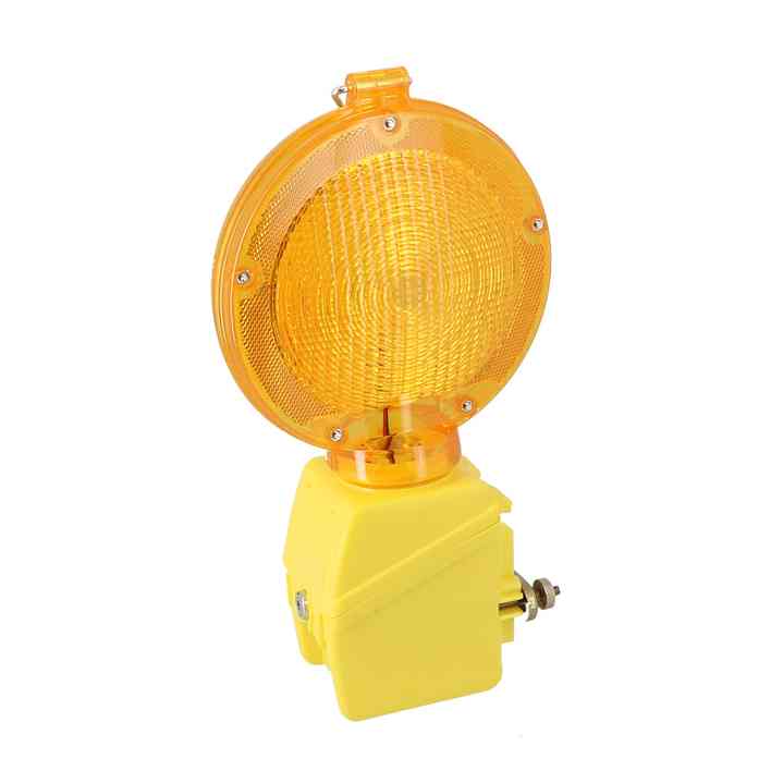Lampe de chantier diffuseur acrylique jaune avec support en métal