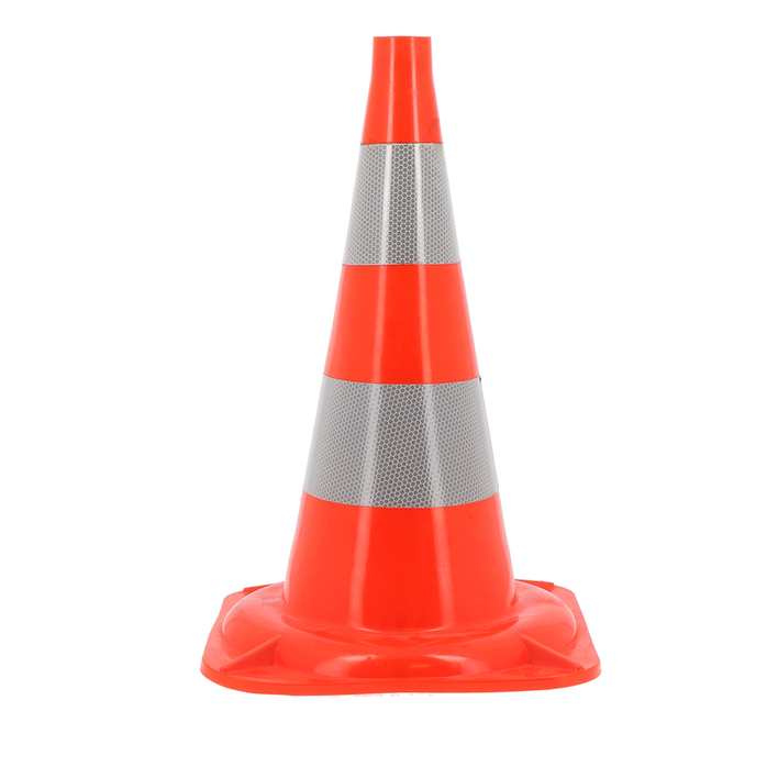 Cône blanc rouge réfléchissant ht 470 mm x 300 mm PVC souple 900 g