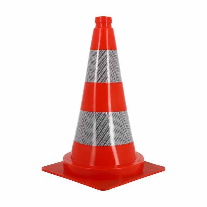 Cône blanc rouge réfléchissant ht 495 mm x 300 mm PVC Souple 1300g