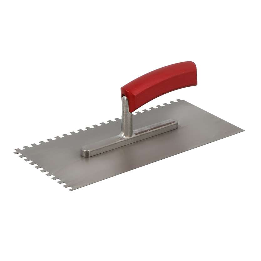 Platoir lame acier dents carrées 9x9  280*130 manche bois 