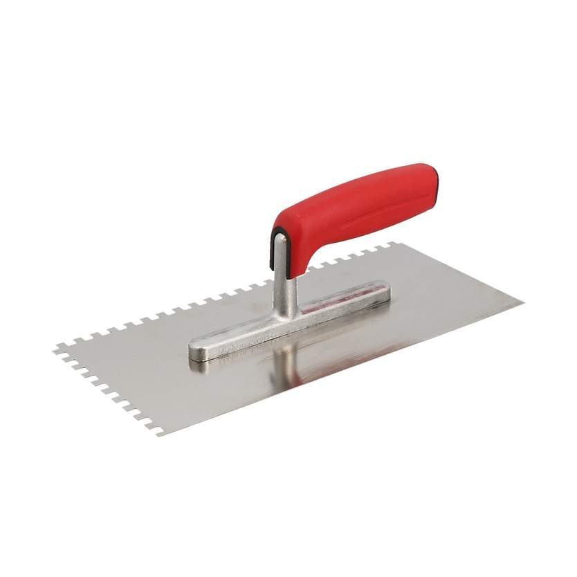 Platoir lame inox dents carrées 6X6  280*130 - manche bimatière 