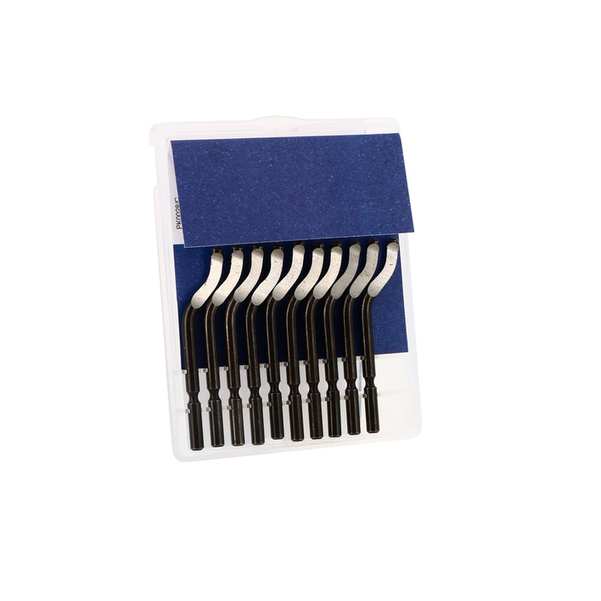 Lot de 10 Lames Type S10 Ø3.2mm HSS D(Acier-Alu-Cuivre-PVC)8NNBS10100