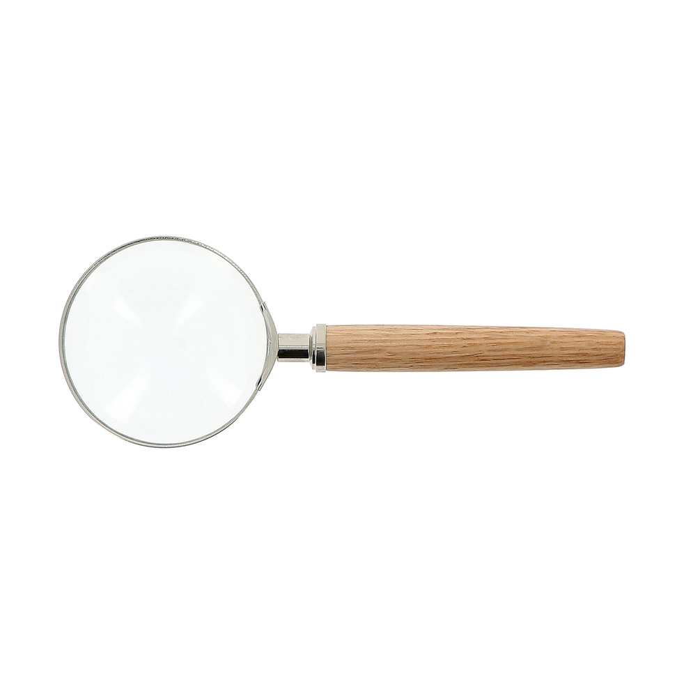 Loupe à manche PRO - 4X - lentille 63mm - acier chromé - bois 