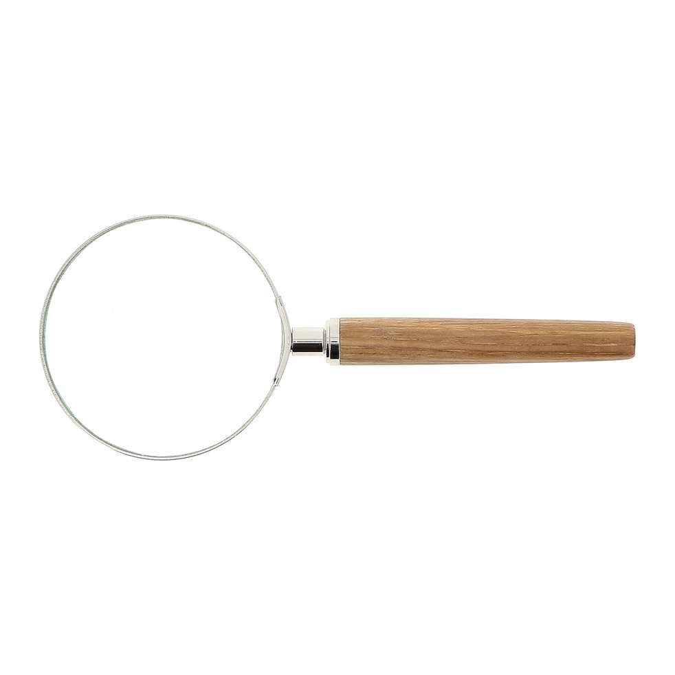 Loupe à manche PRO - 3.5X - lentille Ø 75mm - acier chromé - bois 