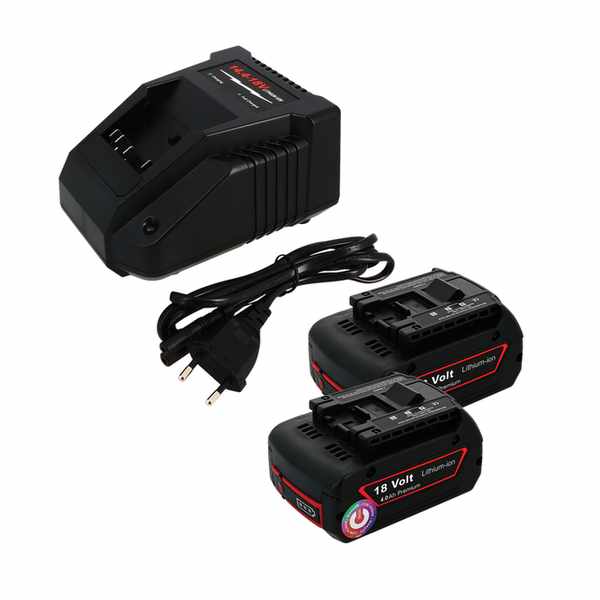 Pack 2 batteries compatible Bosch 18V 4Ah + 1 chargeur simple