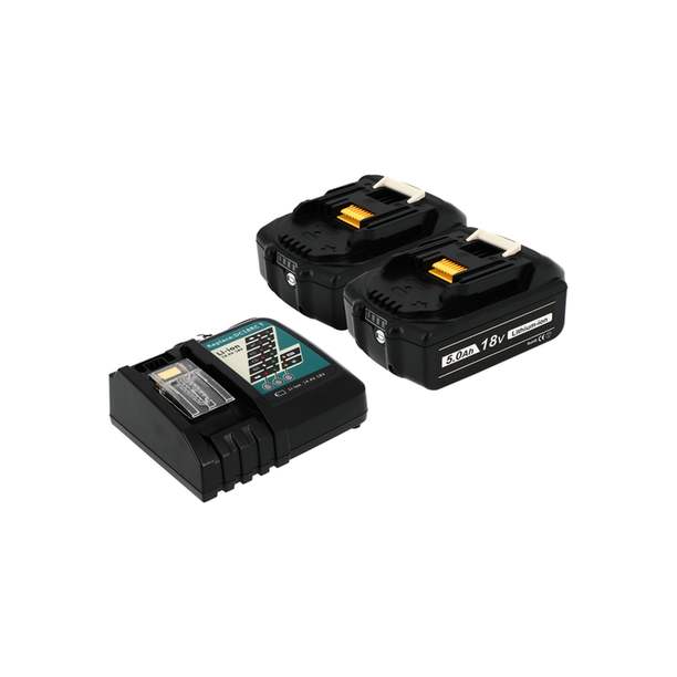 Pack 2 batteries compatible Makita 18V 5Ah + 1 chargeur simple