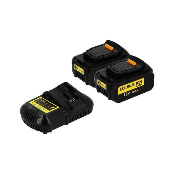 Pack 2 batteries compatible Dewalt 18V 5Ah + 1 chargeur simple