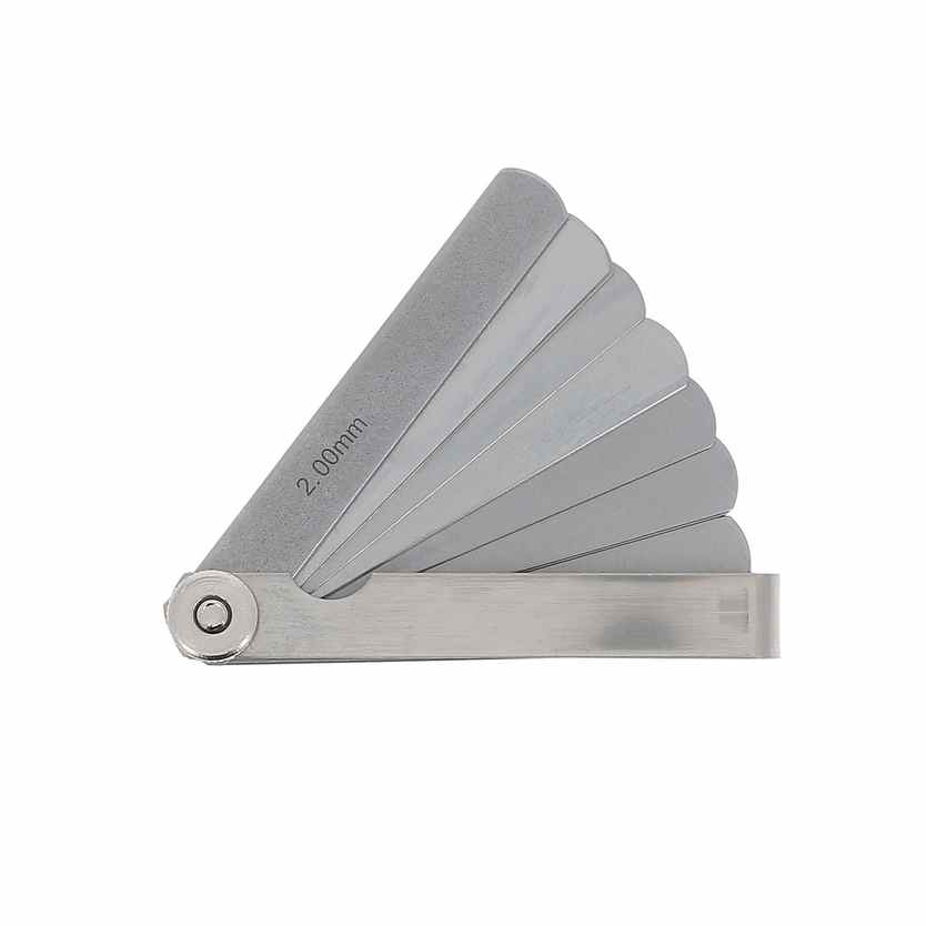 Jauge d\'épaisseur 21 lames rondes acier-lg 90mm-epai. de 4 à 200/100